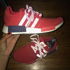 Red and white nmds